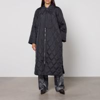 ganni quilted ripstop coat - eu 34uk 6