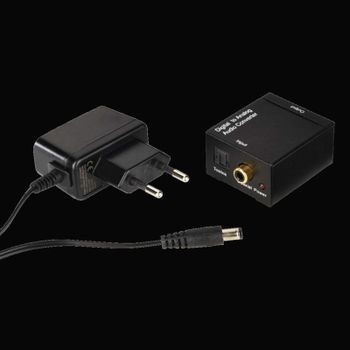Conversor de audio Hama AC80 Analógico Negro entradas digitales óptica y coaxial