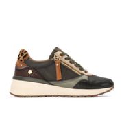 carmela para mujer 16244204-kaki zapatillas de piel 162442 verde 39 plano 1 a 3cm cremallera casual
