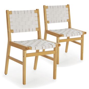 Pack 2 sillas blanco con piel reciclada