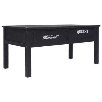 Mesa De Centro 100x50x45 Cm Pu - Negro
