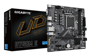 GIGABYTE Intel B760M E Placa base - Compatible con procesadores Intel Core 14ª generación, VRM de 6+1+1 fases, hasta 7200 MHz DDR5 (OC), 2xPCIe 4.0 M