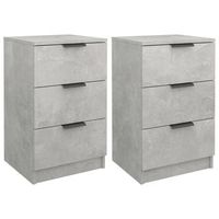 juego de 2 mesitas de noche con cajones 40 x 36 x 65 cm madera contrachapada gris dec035387