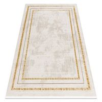 alfombra moderna duke 51523 crema  dorado - estructura estructurada 120x170 cm