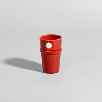 Taza de cerámica naranja