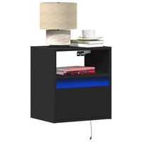 mesitas de noche de pared - mueble dormitorio - madera de ingenieria - negro 41x31x45cm