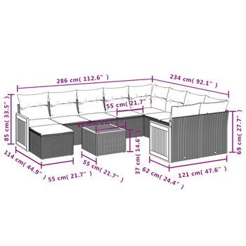 Conjunto De Sillas De Salón De Jardín (incluye Cojines, Conjunto De 11 Piezas)