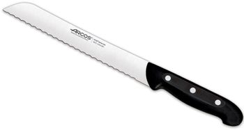 Cuchillo panero acero inoxidable nitrum serrada 210 mm mango negro