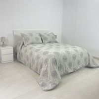 edredon conforter jacquard elena  funda cojin 150 cm rufino diaz gris