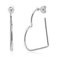 de aros corazon de plata 925