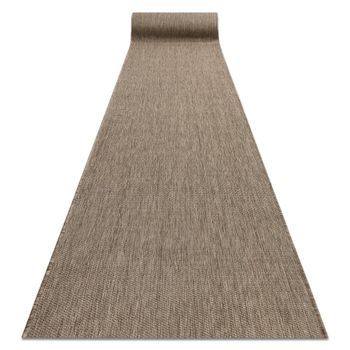 Alfombra De Pasillo Sizal Floorlux Modelo 20433 Gris Pardo Liso 80 Cm 80x880 Cm