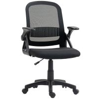 silla giratoria ergonomica rolipo con reposabrazos abatibles y soporte lumbar negra