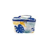 nevera de tela con estampado tropical