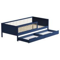 cama infantil con cajones 190x90cm azul oscuro adam