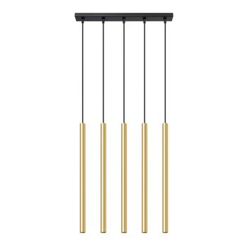 Lámpara colgante vacu dorado pulido, 5 luces