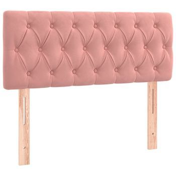 Cabecero Cama | Panel De Cabecera De Terciopelo Rosa 100x7x78/88 Cm