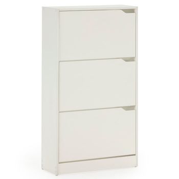 Mueble zapatero 3 puertas color blanco, para 18 pares
