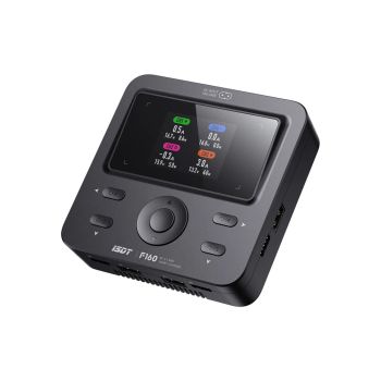 Cargador inteligente cuadrático ISDT F160 AC / DC para baterías LiFe Li-Ion LiPo LiHv ULiHv de 1~4S y NiCd/MH de 4~12S y