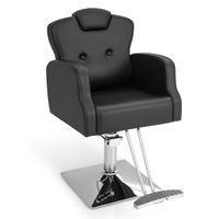 costway sillon de peluqueria hidraulico de 99-114 cm con giro de 360 reposacabezas respaldo reclinable y ajuste de altura carga 150 kg negro