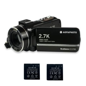 Videocámara AgfaPhoto Realimove CC2700 2,7K 24MP Zoom 18X Táctil LED Negra