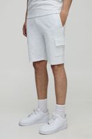 pantalon corto cargo basico ajustado ligero gris