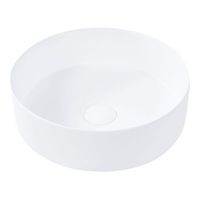 lavabo sobre encimera de ceramica bano redondo blanco crema mate r 36 cm calig
