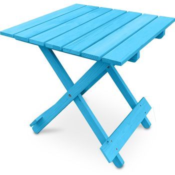 Mesa De Jardín - Mesa De Madera Auxiliar Adirondack - Alana Turquesa