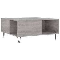 mesa de cafe - mesa de centro madera contrachapada gris sonoma 80x80x365 cm