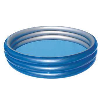 Piscina Hinchable Redonda Pequeña Para + 6 Años Azul Y Plata De Ø 150x53 Cm