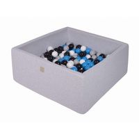 meowbaby piscina de bolas cuadrada seca para ninos gris oscuro  blancoazulnegrogris 200 pcs 90x90x40cm