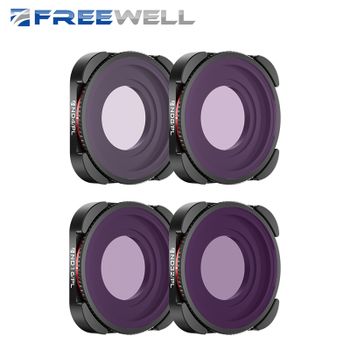 Freewell-Juego de filtros de día brillante para GoPro Hero 13, negro, paquete de 4, ND4/PL ND8/PL ND16/PL ND32/PL ND, accesorio para cámara de acción
