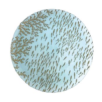 Plato de presentación azul mar - 33x33x3cm