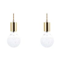 conjunto de 2 lamparas de techo colgantes doradas estilo industrial minimalista de vidrio anza