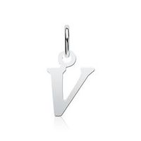 colgante letra v plata 925