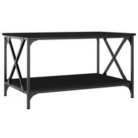 mesa de centro madera contrachapada y hierro negro 80x50x45 cm vidaxl