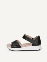 caprice sandal black made of leather without heel size 41