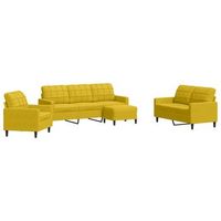 juego de sofas con cojines 4 piezas terciopelo amarillo vidaxl