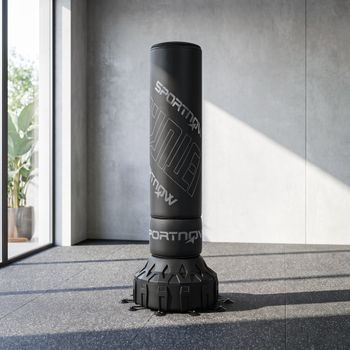 Saco De Boxeo De Pie Sportnow Acero Epe, 60x60x180 Cm, Negro