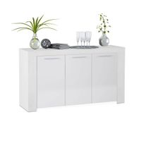 aparador de 3 puertas con gran almacenamiento 144 cm blanco