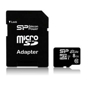 Tarjeta microSD Silicon Power Elite 8GB UHS-I clase 10 adaptador SD