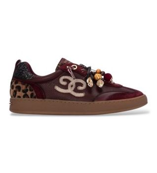 Carmela para mujer. 16415204-BURDEOS Zapatillas de Piel 164152 granate (38), Plano, Cordones, Casual