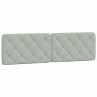 cabecero de cama acolchado terciopelo gris claro 183 cm vidaxl