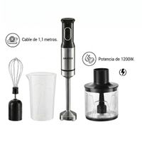 gavatech batidora de mano 1200w r kit 3 en 1 con picadora de 350ml varilla batidora y 4 cuchillas de titanio cable 11m