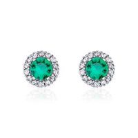 pendientes de oro blanco 9 quilates con circonita
