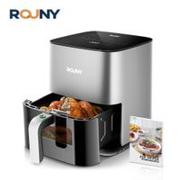 rouny air fryer 5l freidora electrica sin aceite con control tactil cesta antiadherente y ventana visible tamano familiar