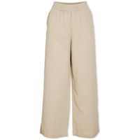 vila pantalones lania wide trousers - feather grey para mujer