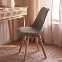 silla de comedor de polipropileno verde salvia y caucho