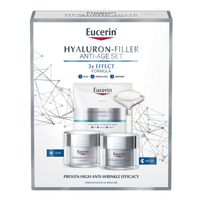 eucerin hyaluron-filler anti-ageing face cream 3 step regime gift set with hyaluronic acid