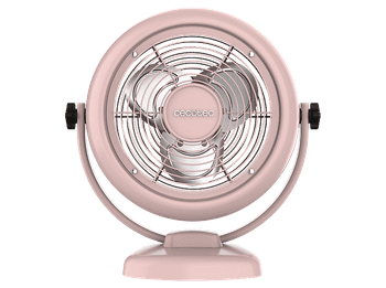 Ventilador de sobremesa - Cecotec EnergySilence 800 RetroDesk, Estilo retro, 20 W, 2 velocidades, Inclinación ajustable, 3 aspas, Rosa