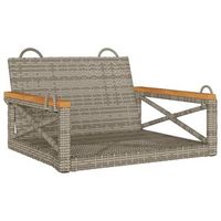 banco columpio  banco de jardin de ratan sintetico gris 63x62x40 cm